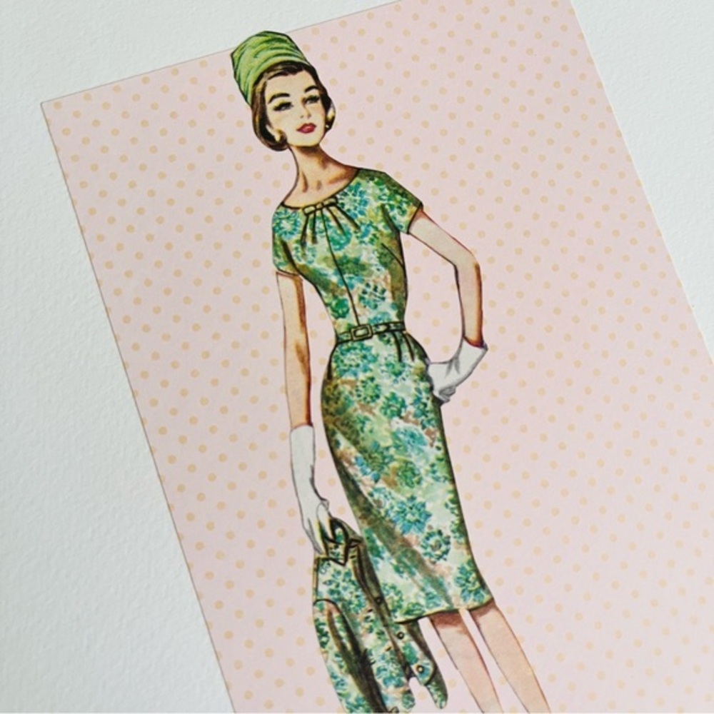 Vintage MCM Sewing Pattern Book Original 8x10 Collage Floral Suit + Pillbox Hat